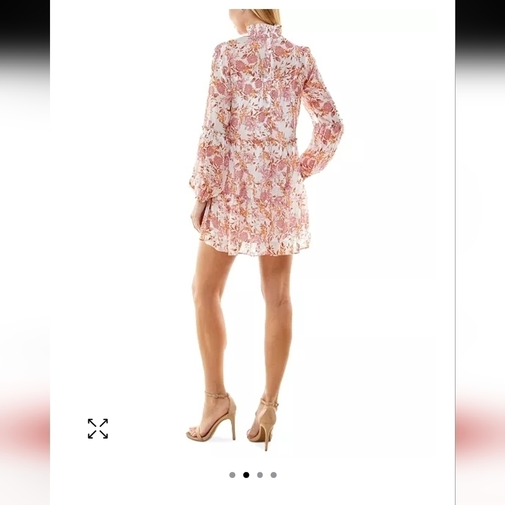 Row A  Juniors'  floral mock turtle neck dress size M